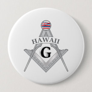 Chapa Redonda De 10 Cm Hogar de masonería del estado de Hawaii