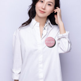 Chapa Redonda De 10 Cm Hojas rosadas pasteles - Es un Chica