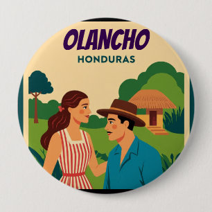Chapa Redonda De 10 Cm  Honduras OLANCHO Retro poster