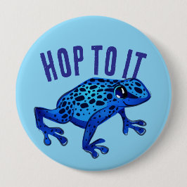 Chapa Redonda De 10 Cm Hop To It Blue Frog
