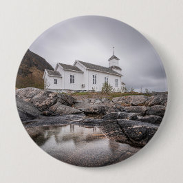 Chapa Redonda De 10 Cm Iglesia de Gimsoy Lofoten Noruega