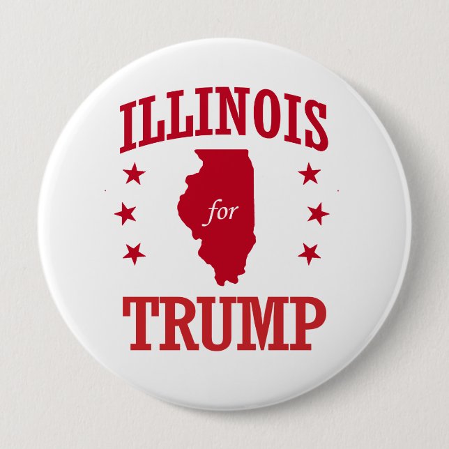 CHAPA REDONDA DE 10 CM ILLINOIS PARA DONALD TRUMP (Anverso)