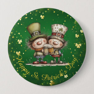 Chapa Redonda De 10 Cm Ilustración alegre de fiesta del día de San Patric