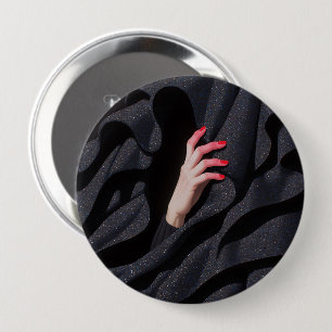 Chapa Redonda De 10 Cm Ilustración de mano de hijab nocturno estrellado o