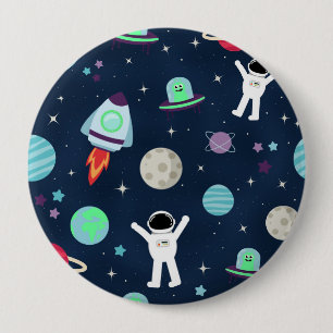 Chapa Redonda De 10 Cm Ilustracion de patrón de espacio