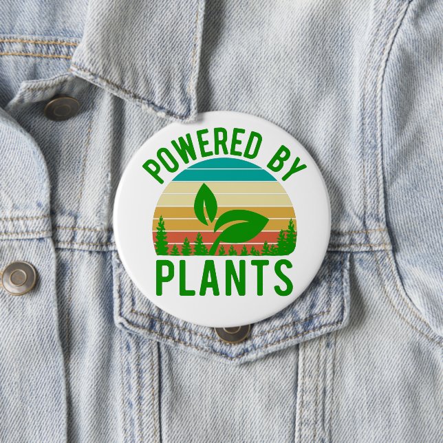 Chapa Redonda De 10 Cm Impulsado Por Plantas Divertido Atardecer Verde Ve (In situ)