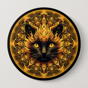 Chapa Redonda De 10 Cm Inferno Kitty Mandala