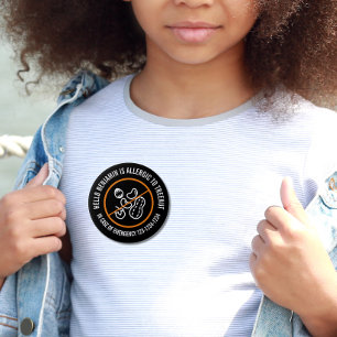 Chapa Redonda De 10 Cm Insignia alérgica de tuercas de árbol