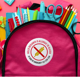 Chapa Redonda De 10 Cm Insignia de alergia de Gluten