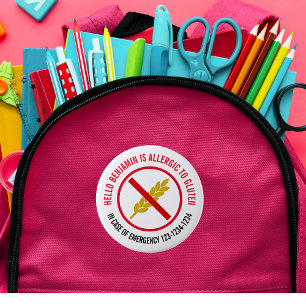 Chapa Redonda De 10 Cm Insignia de alergia de Gluten