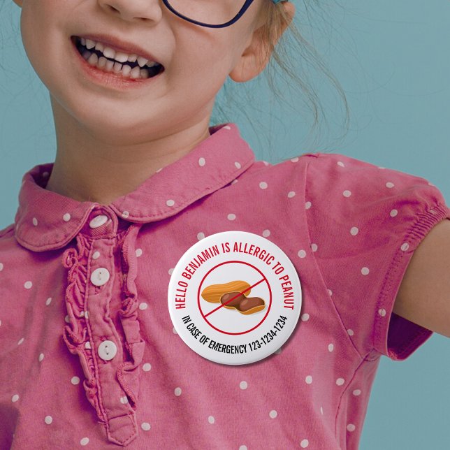Chapa Redonda De 10 Cm Insignia de alergia del cacahuete (Subido por el creador)