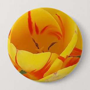 Chapa Redonda De 10 Cm Insignia de tulipán amarillo