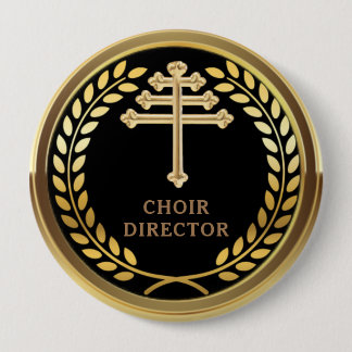 Chapa Redonda De 10 Cm Insignia del director del coro de la Iglesia Catól