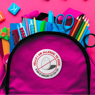 Chapa Redonda De 10 Cm Insignia para alergia a los huevos