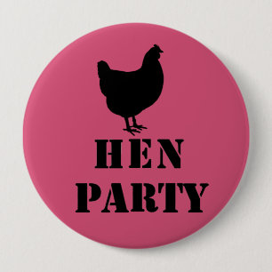 Chapa Redonda De 10 Cm "Insignias del fiesta de gallina"