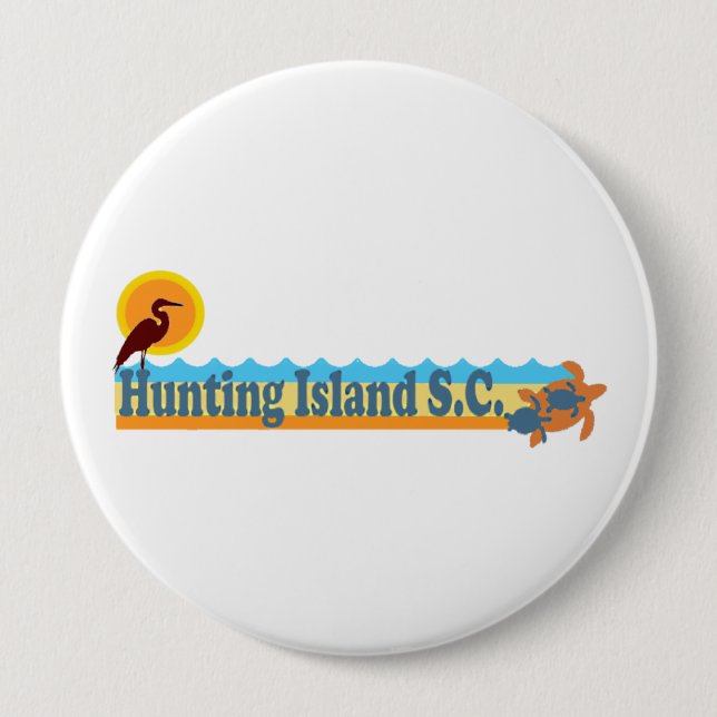 Chapa Redonda De 10 Cm Isla de la caza (Anverso)