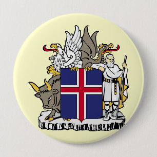Chapa Redonda De 10 Cm Islandia, Islandia