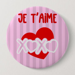 Chapa Redonda De 10 Cm Je t'aime