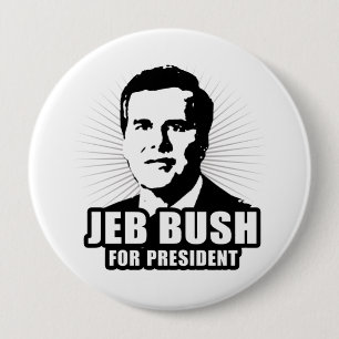Chapa Redonda De 10 Cm Jeb Bush para el presidente