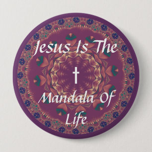 CHAPA REDONDA DE 10 CM JESÚS ES EL MANDALA DE LA VIDA