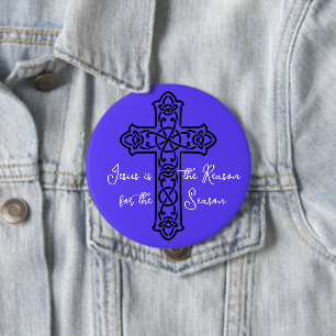 Chapa Redonda De 10 Cm Jesús es la Cruz de Navidad de la Razón
