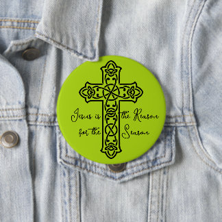 Chapa Redonda De 10 Cm Jesús es la Razón Cruz Navidad