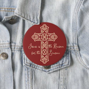 Chapa Redonda De 10 Cm Jesús es la Razón Cruz Navidad