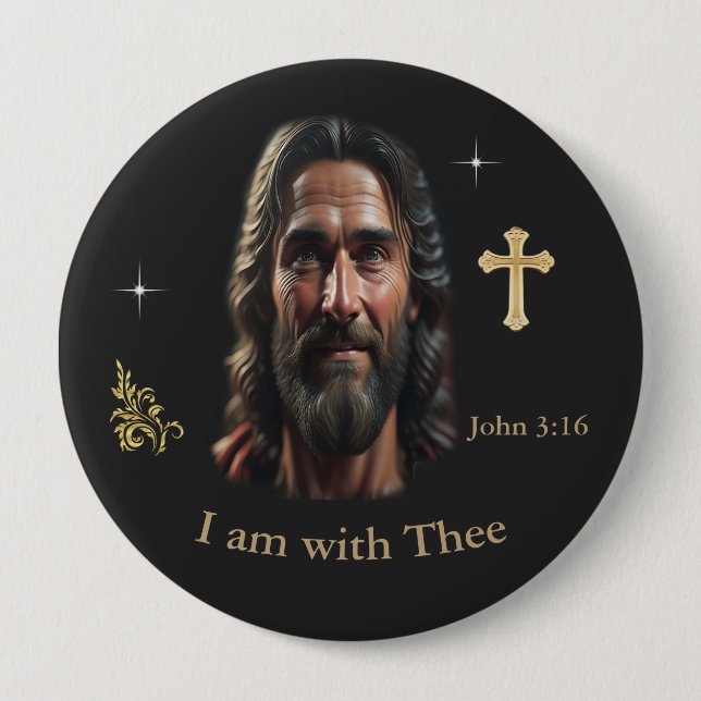 Chapa Redonda De 10 Cm Jesús está con el (Anverso)