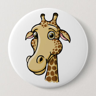 Chapa Redonda De 10 Cm Jirafa del dibujo animado