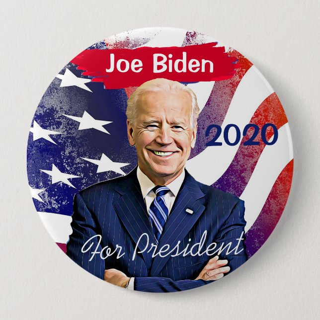 Chapa Redonda De 10 Cm Joe Biden para las elecciones presidenciales 2020  (Anverso)