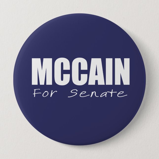 Chapa Redonda De 10 Cm JOHN MCCAIN Election Gear (Anverso)