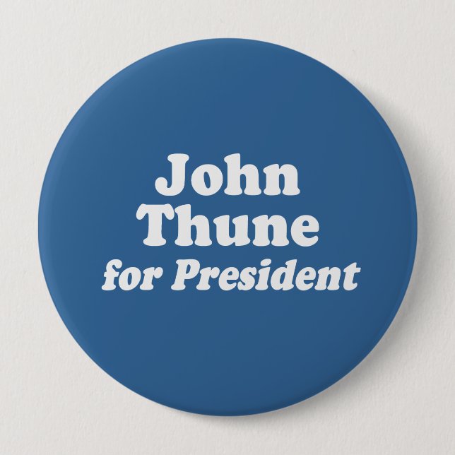 CHAPA REDONDA DE 10 CM JOHN THUNE PARA PRESIDENTE (Anverso)
