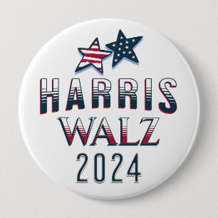 Chapa Redonda De 10 Cm Kamala Harris y Tim Walz 2024
