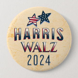 Chapa Redonda De 10 Cm Kamala Harris y Tim Walz 2024