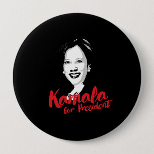 Chapa Redonda De 10 Cm Kamala para el presidente - caligrafía -
