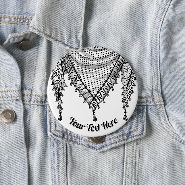 Chapa Redonda De 10 Cm Keffiyeh palestino Scarf tejido tradicional (In situ)