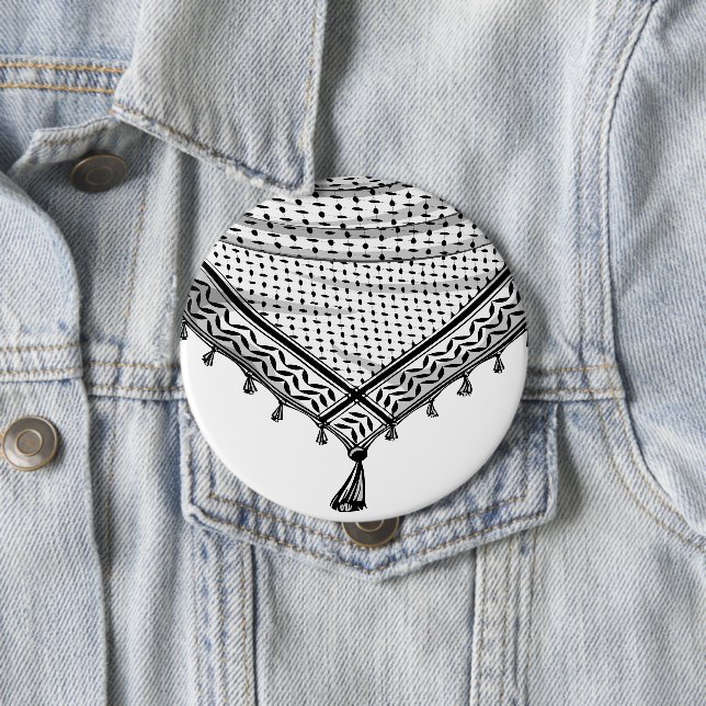 Chapa Redonda De 10 Cm Keffiyeh palestino Scarf tejido tradicional (In situ)