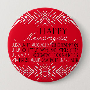 Chapa Redonda De 10 Cm Kwanzaa feliz moderna