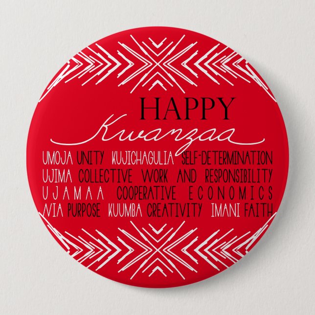 Chapa Redonda De 10 Cm Kwanzaa feliz moderna (Anverso)