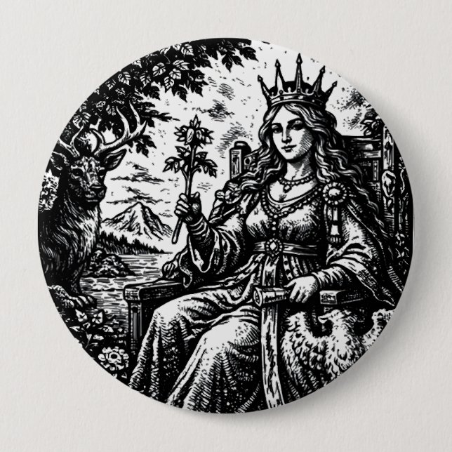 Chapa Redonda De 10 Cm La Emperatriz — BurnsInHell Tarot III (Anverso)
