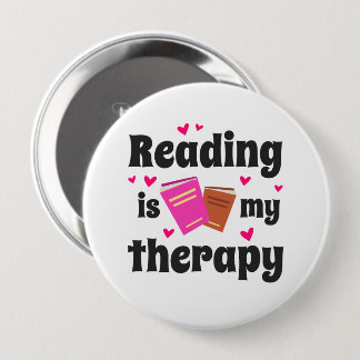 Chapa Redonda De 10 Cm La lectura es mi terapia diseño