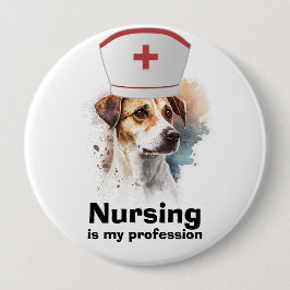 Chapa Redonda De 10 Cm Labrador amante de los perros enfermera, día de la