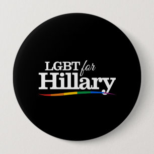 Chapa Redonda De 10 Cm LGBT por Hillary - negro blanco-