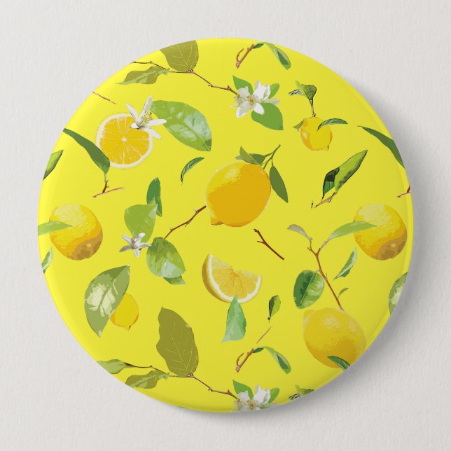 Chapa Redonda De 10 Cm Limón acuático y hojas 4 (Anverso)