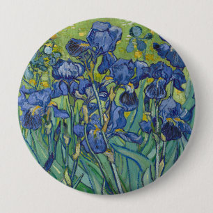 Chapa Redonda De 10 Cm Lirios, pintura al óleo floral, Vincent Van Gogh