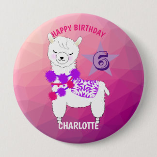 Chapa Redonda De 10 Cm Llama Cute Gracias