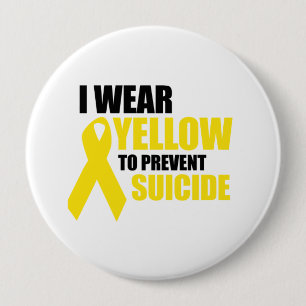 Chapa Redonda De 10 Cm Llevo amarillo para prevenir suicidio