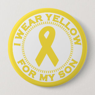 Chapa Redonda De 10 Cm Llevo el amarillo para mi hijo