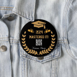 Chapa Redonda De 10 Cm ¡Lo dominó! QR personalizado de graduación 2024