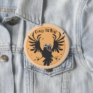 Chapa Redonda De 10 Cm Loco Birb Raven